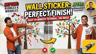 How To Apply Wall Sticker on Wall  Easy Installation Tutorial  No Bubbles screenshot 3