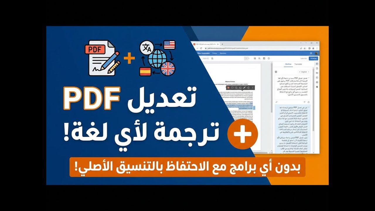 ازاي تعدل على PDF- بدون أي برامج وكمان تترجمة لأي لغة مع الاحتفاظ ...