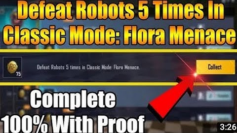 Defeat robots 5 times in classic mode flora menace | Bgmi🔥Royale pass missions