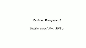 Business Management  Question paper Semester-1 MDU 2018-2019 Nov.
