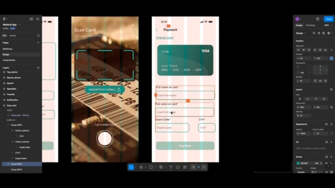33: Payment Screen | Mobile App Design in Figma | UX Design Tutorial 2025