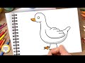 Hướng dẫn cách vẽ CON VỊT - Tô màu con Vịt - How to draw a Duck