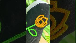 Beaded 3d flower on cap #stikearts #beadart #handmade
