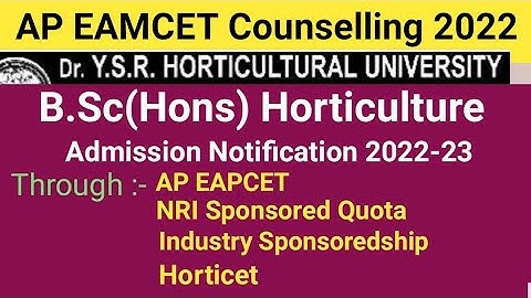 #B.Sc(Hons) Horticulture Notification 2022-23 #sampath information