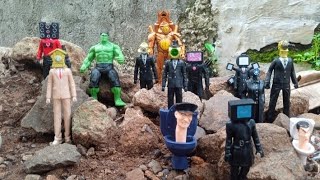 Menemukan Mainan Skibidi Toilet, Cameraman, Speakerman, Clockman, Drillman, Tv Woman, Hulk