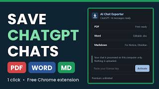 Save ChatGPT & Claude Chats as PDF, Word or Markdown (Free Chrome Extension)