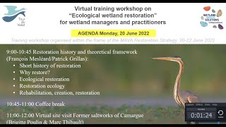 #1 Training workshop on Ecological wetland restoration for wetland managers & practitioners - DAY 1