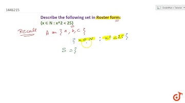 Describe the following sets in Roster form:  ltmath gt  ltmrow gt  ltmo gt{ lt/mo gt lt