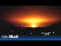 Fireball erupts over Oxford skyline in gas explosion caused by lightning strike