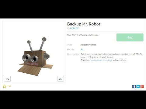 How To Get A Exclusive Hat Backup Mr Robot On Roblox Not Free Roblox Youtube - mr robot roblox toy