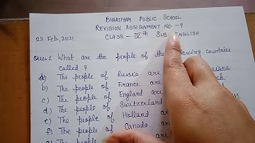 Bhartiyam Public School | Class-4 | English | Revision Assignment |