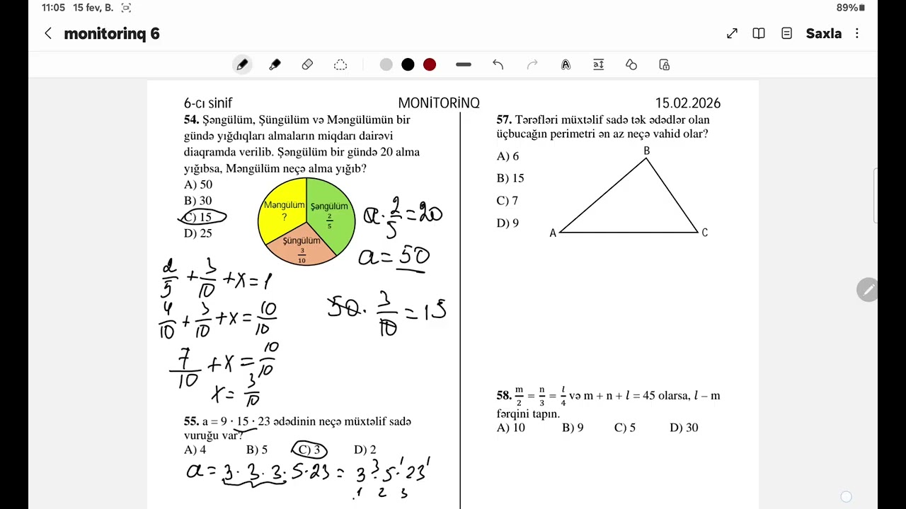 15.02.2026    6-cı sinif Monitorinq - riyaziyyat suallarının izahı