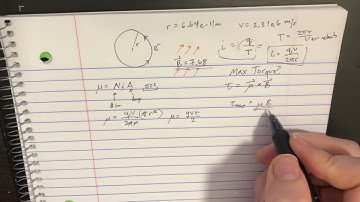 An electron moves in a circle of radius with a speed. Treat the circular path as a current loop