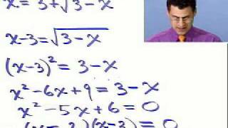Solving an Equation Containing a Radical, Part 2 of 2, from Thinkwell Precalculus