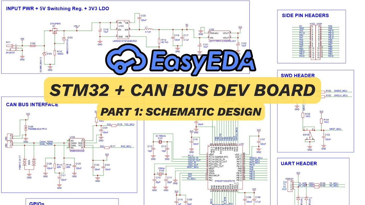 STM32 CAN Bus Dev Board PCB Design | Part 1 – Schematic Design