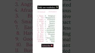 Daily Use Vocabulary Day 5 | Normal to Advanced English Words #vocabularylearning #english #study