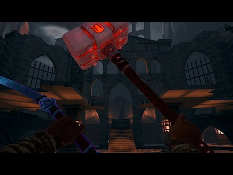 Using Mythic hammer's for target practice. (Dungeons of Eternity)