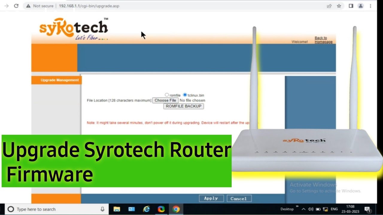 How To Upgrade Syrotech Firmware GPONONT SYGPON1110 WADONT II How to