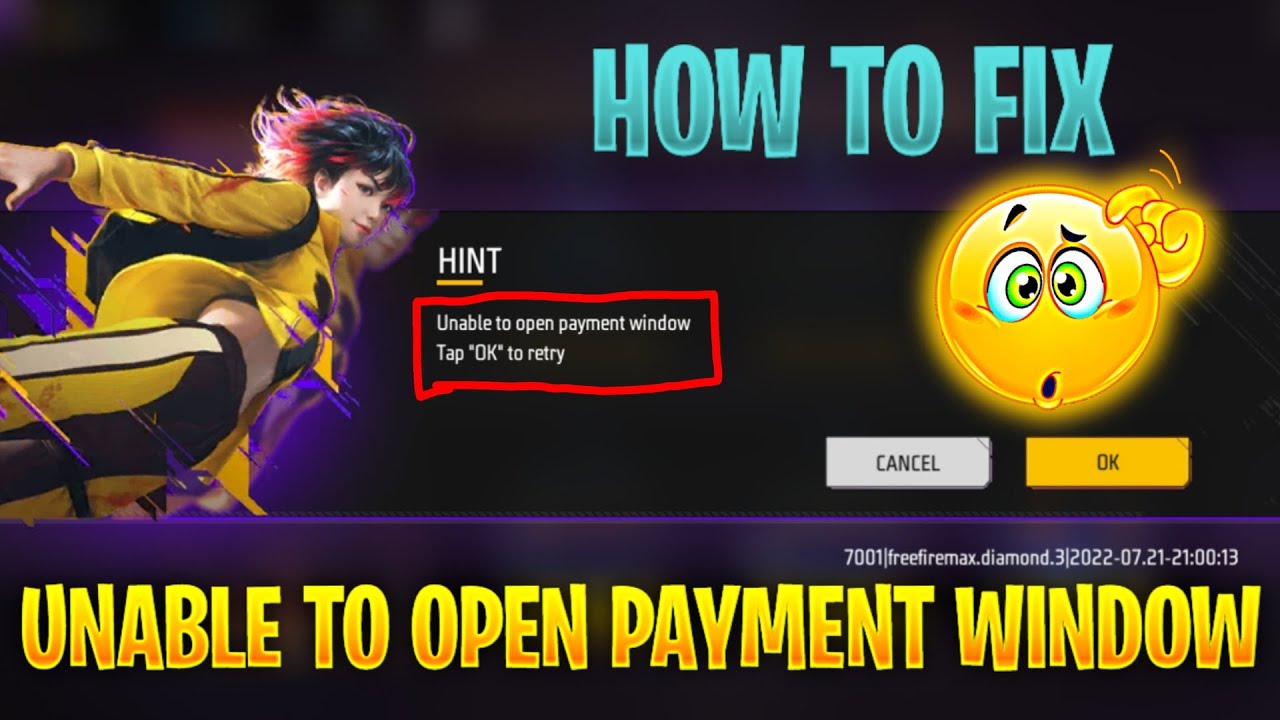 unable to open payment window in free fire | free fire unable to open payment window