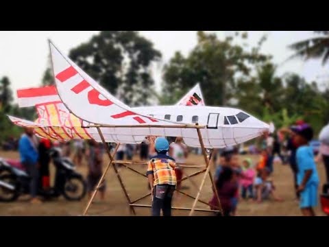 Cara Membuat Kerangka Layang Layang Pesawat Dari Bambu 