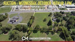 2 Prime Development Tracts For Sale on Franklin Rd/Hwy 96 in Murfreesboro - Auction 10/16/24