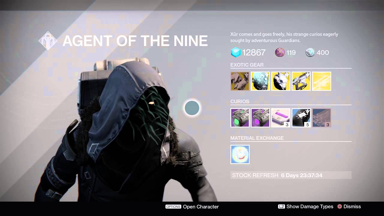 Destiny: Xur (04/12/15) on the Reef. Telesto!