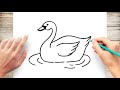 How to draw swan step by step