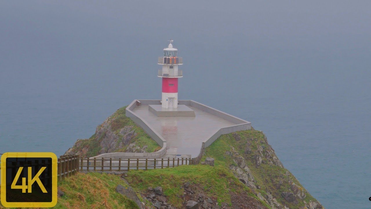Camiño dos Romeiros, nos pilla la lluvia y el viento. Faro Cabo Ortegal. Galicia. Sonido Ambiente.