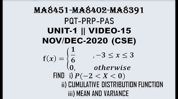 PROBLEM ON CONTINUOUS RANDOM VARIABLE | PQT | PRP| PAS| UNIT-1 | VIDEO-15