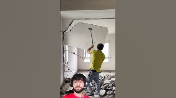 Easy way to break a wall using a hammer  #youtubeshorts #shortsfeed #shorts #machinery #viralshorts