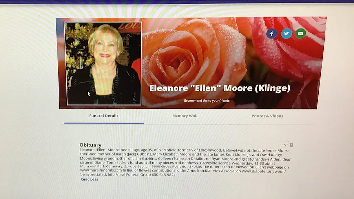 Eleanore Ellen Moore funeral