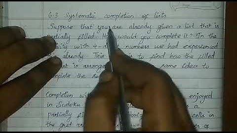 6.3 Systematic completion of lists