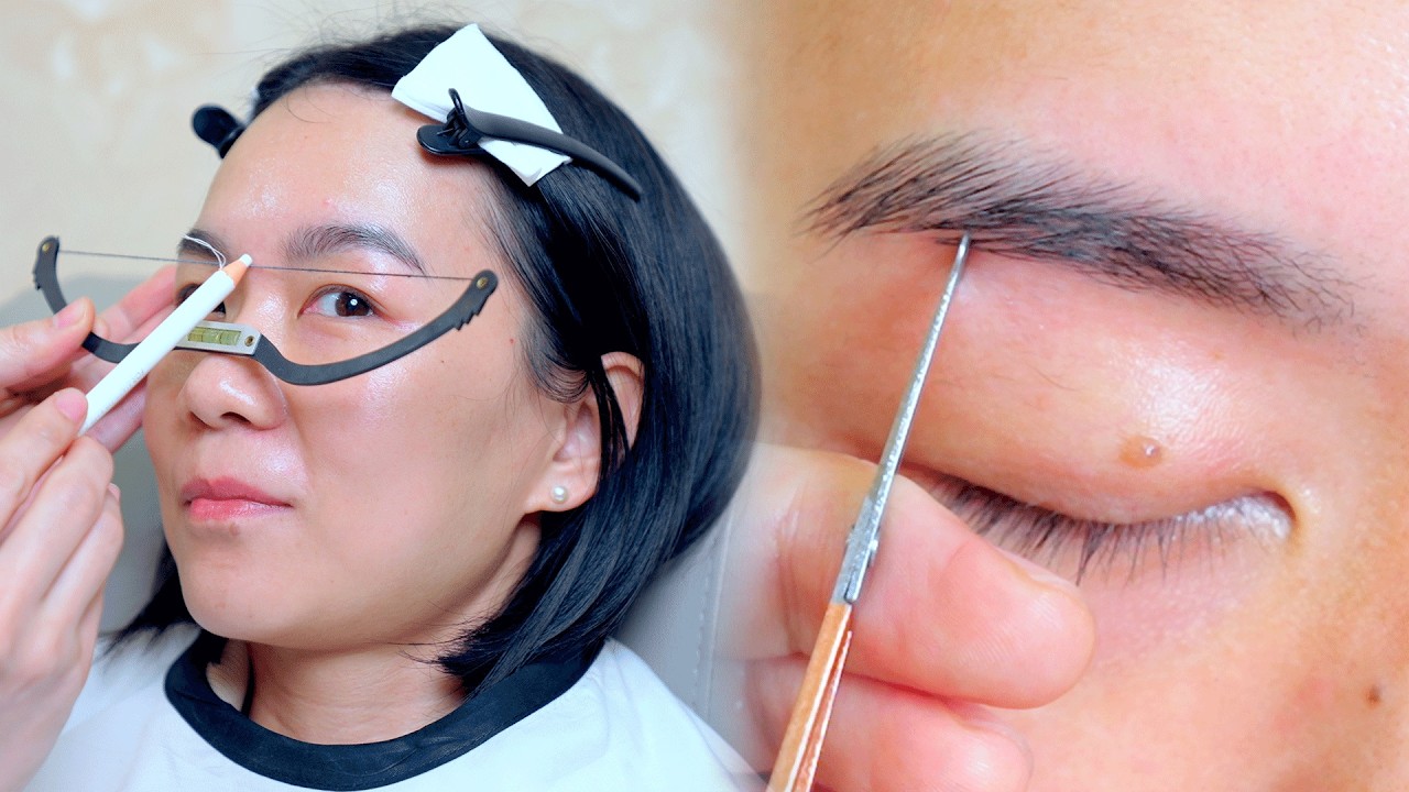 ASMR Уход за бровями и макияж (супер крупный план + реальный звук)