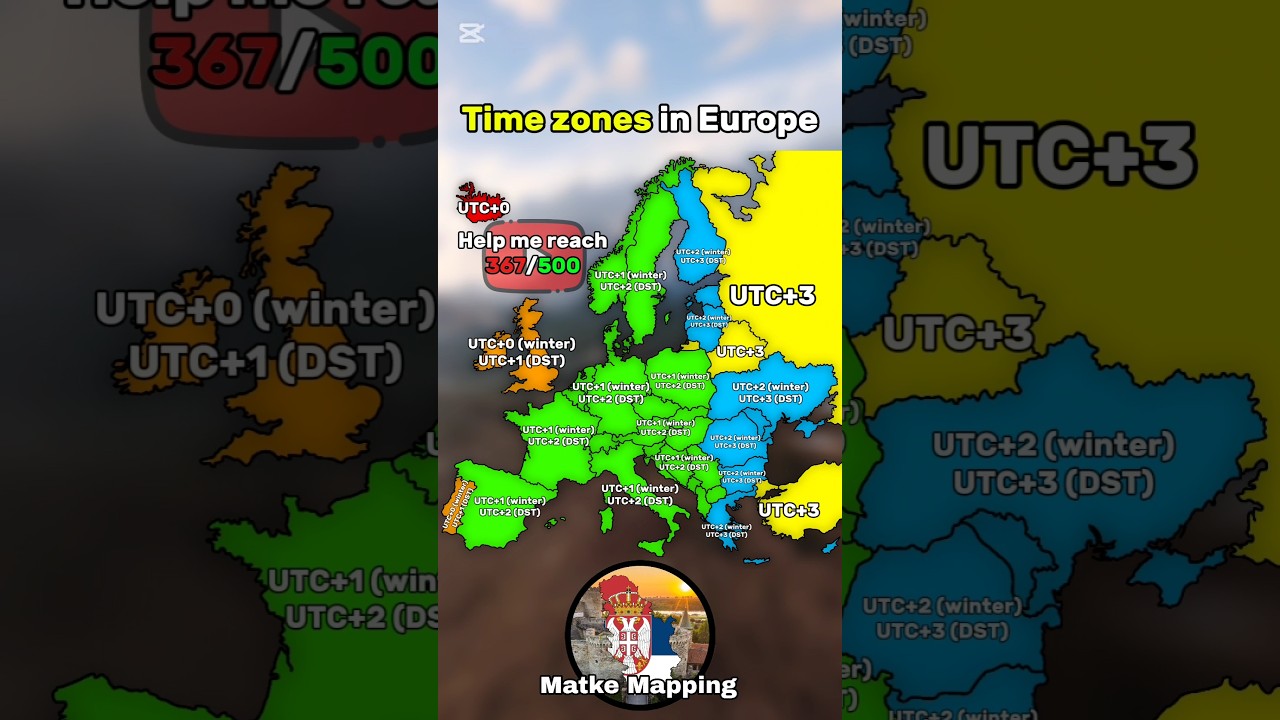 Time zones in Europe #mapper #europe #mapping #map #timezone #ibispaint #capcut #geography #edit