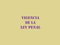 Vigencia de la ley penal. Vigencia temporal y territorial.