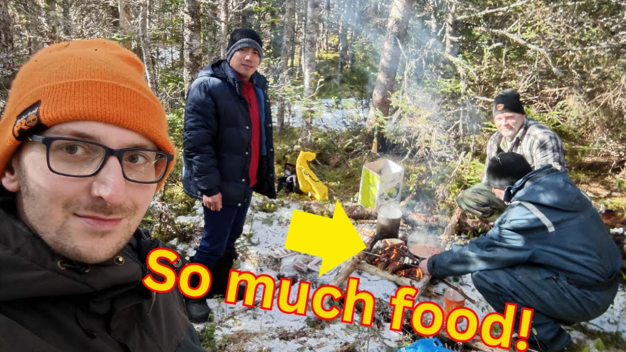 Newfoundland Boil Up (Camp Fire Cooking) # 12 - Skewered Pork, Moose Sausage, Smoked Capelin