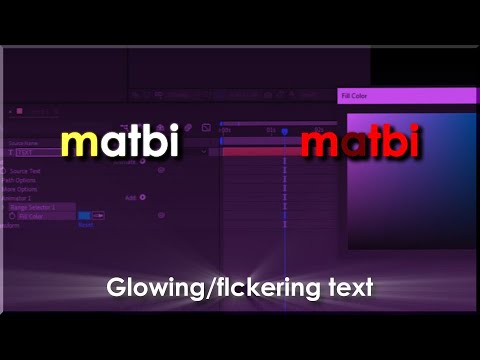 Glowing/flickering text Tutorial - After Effects