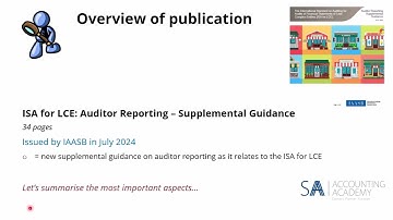IAASB New ISA for LCE guidance on auditor reporting