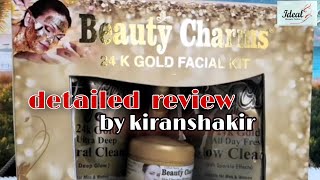 Beauty charms 24k gold facial kit review | tutorial | IDEAL BEAUTY SALON BY KIRANSHAKIR screenshot 5