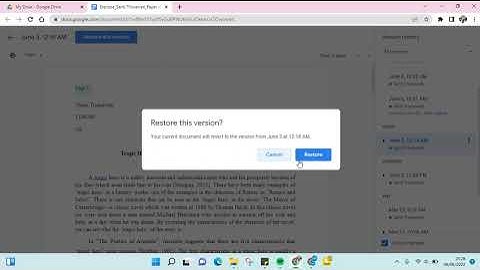 How to Restore Google Docs File to the Previous Version