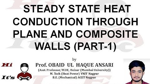 Heat Conduction Through Plane & Composite Walls (PART-1)| Lecture 08| Heat Transfer Lecture Series I