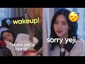 Ryujin throwing a tantrum when yeji wakes her up