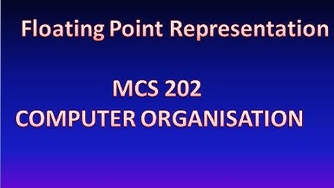 MCS 202 PYQ|| IGNOU TEE || # FLOATING POINT REPRESENTATION