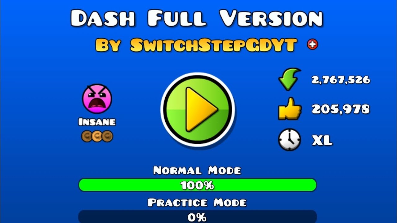 "Dash Full Version" by SwitchStepGDYT | Geometry dash 2.2 - YouTube