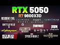 RTX 5050 + AMD R7 9800X3D - Test in 12+ Games