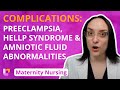 Complications preeclampsia hellp syndrome amniotic fluid abnormalities  maternity  leveluprn