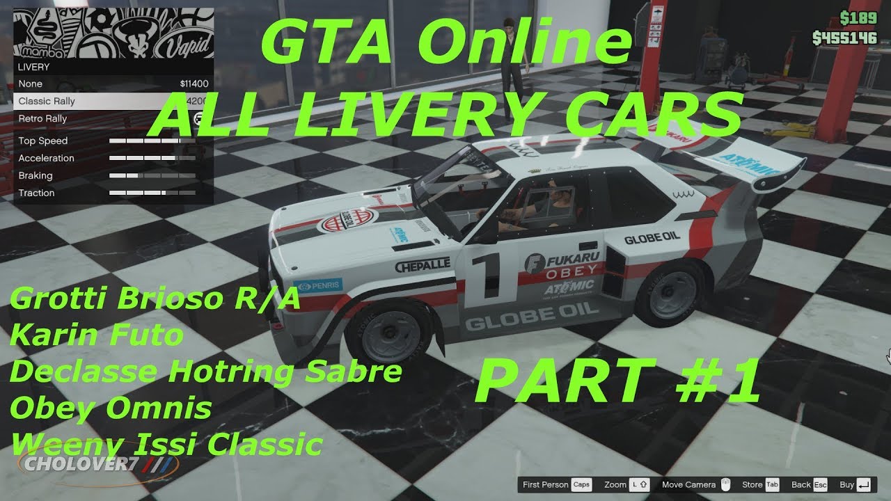 GTA V Online | ALL LIVERY CARS WITH CUSTOMIZATIONS Part #1 - YouTube