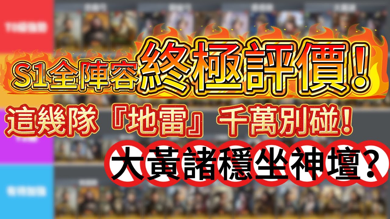 【三國謀定天下】S1全陣容終極評價！大黃諸穩坐神壇？這幾隊『地雷』千萬別碰！#三國謀定天下 #遊戲 #slg