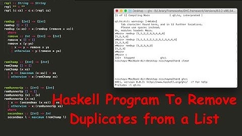 Haskell Program to Remove duplicates from a list of Integers | NPTEL Assignment Solution