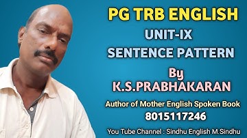 Sentence Pattern in Tamil PG TRB English / TNPSC / TNTET /CTET